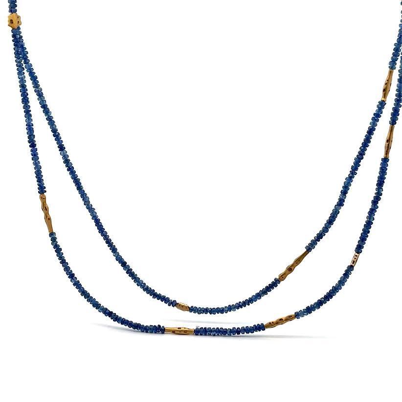 18 karat Yellow Gold and Sapphire Flora Necklace