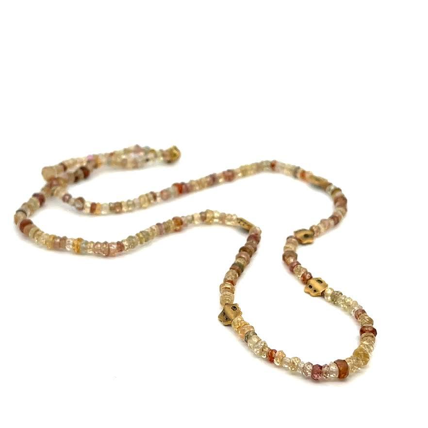 Yellow Gold and Mixed Zircon 'Flora' Necklace