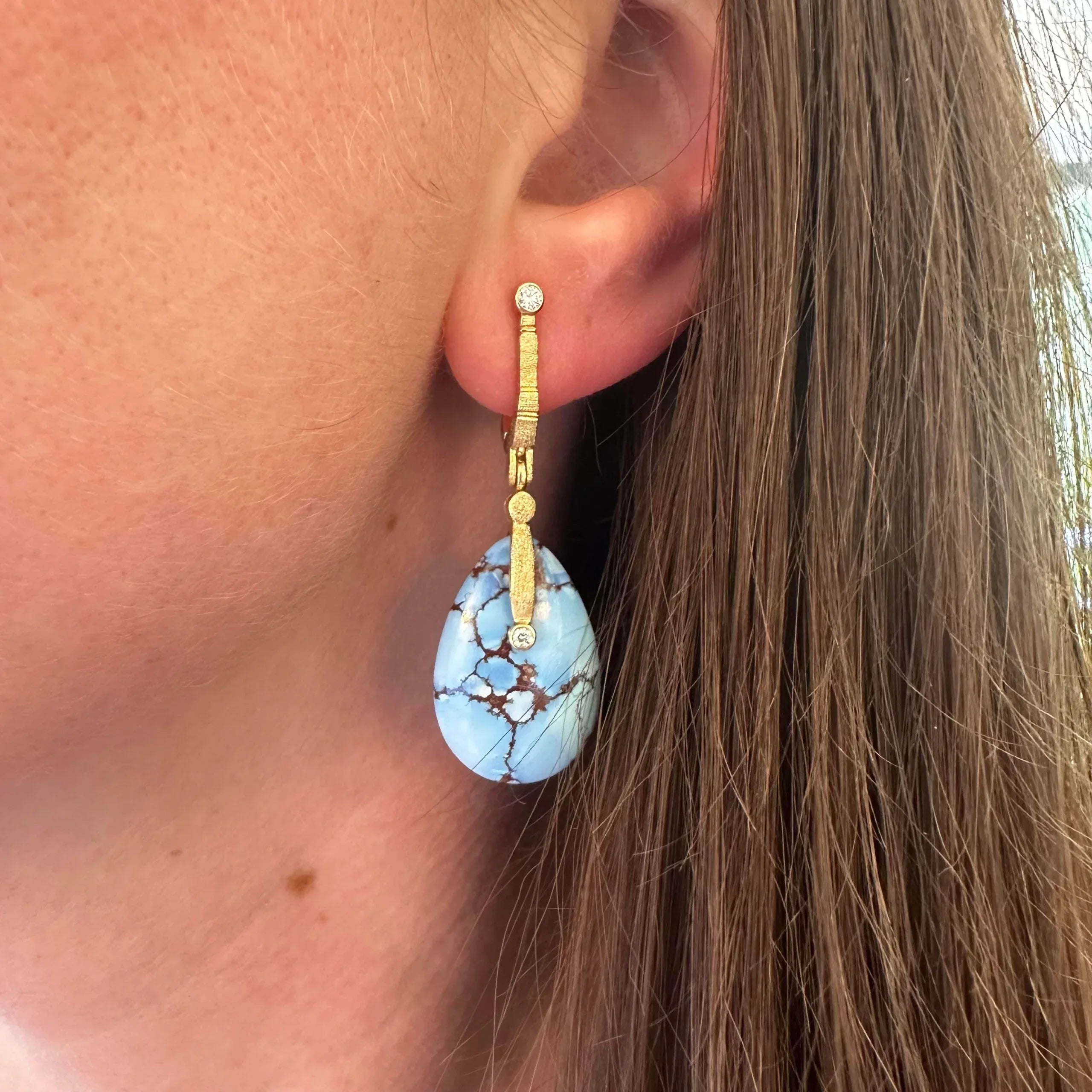 Kazakhstan Turquoise 'Sticks and Stones' Earrings