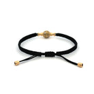 18 karat Yellow Gold and Black Macrame Bracelet