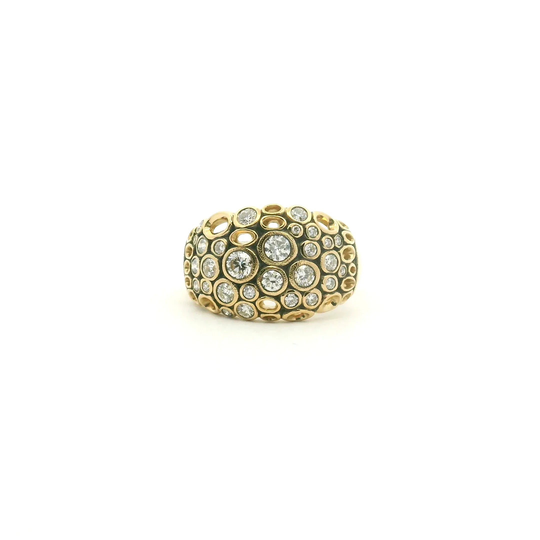 Yellow Gold "Open Work" Dome Ring