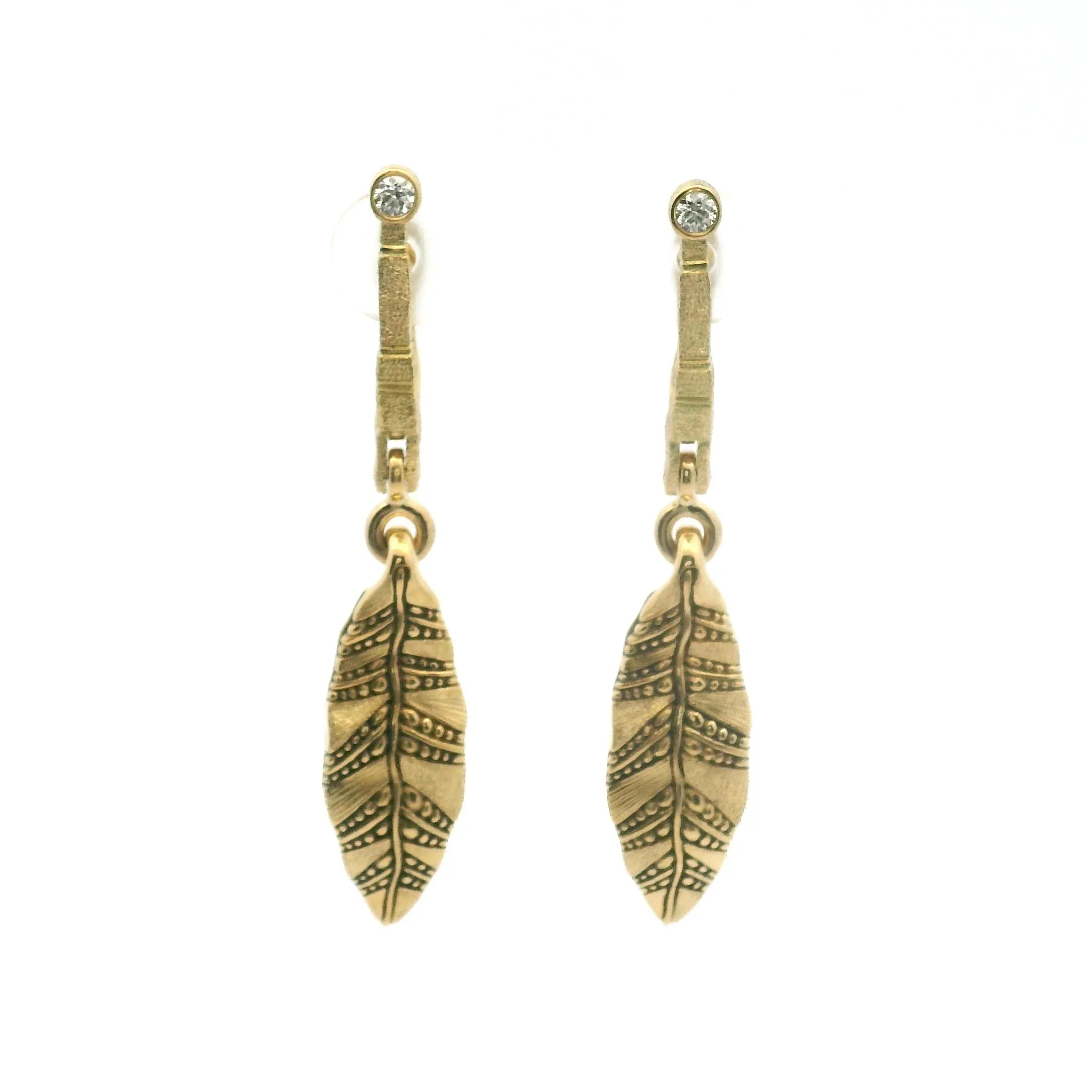 Yellow Gold "Leaf 2" Earrings