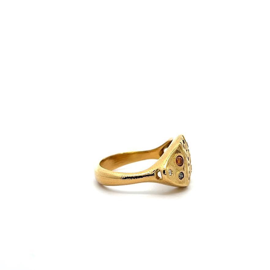 Gold and Diamond 'Leaf' Dome Ring