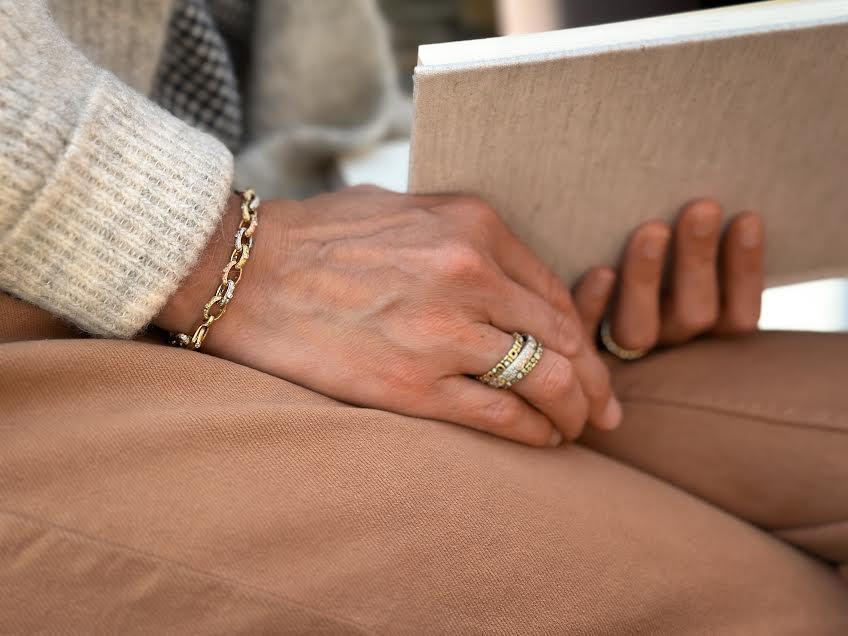 18K and Diamond " Mini 62" Thin Band