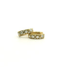 Oval Diamond Huggie Earrings