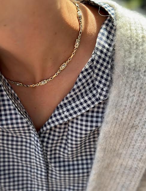 Yellow Gold and Diamond Path Necklace