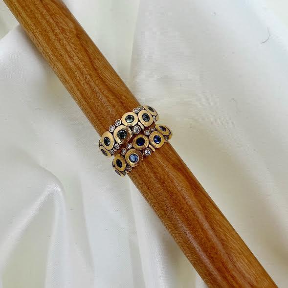 Blue Sapphire and Diamond Candy Ring