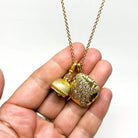 Yellow Gold and Diamond Cushion Pendant