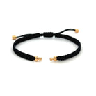 18 karat Yellow Gold and Black Macrame Bracelet