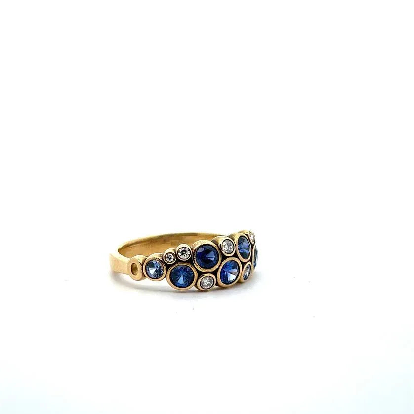 Sapphire and Diamond Mixed Gemstone Ring