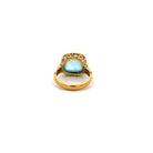 Yellow Gold Milky Aquamarine Cabochon Ring
