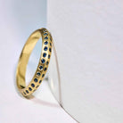 Gold Sapphire Knife Edge Ring