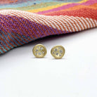 Scattered Diamond Disk Stud Earrings