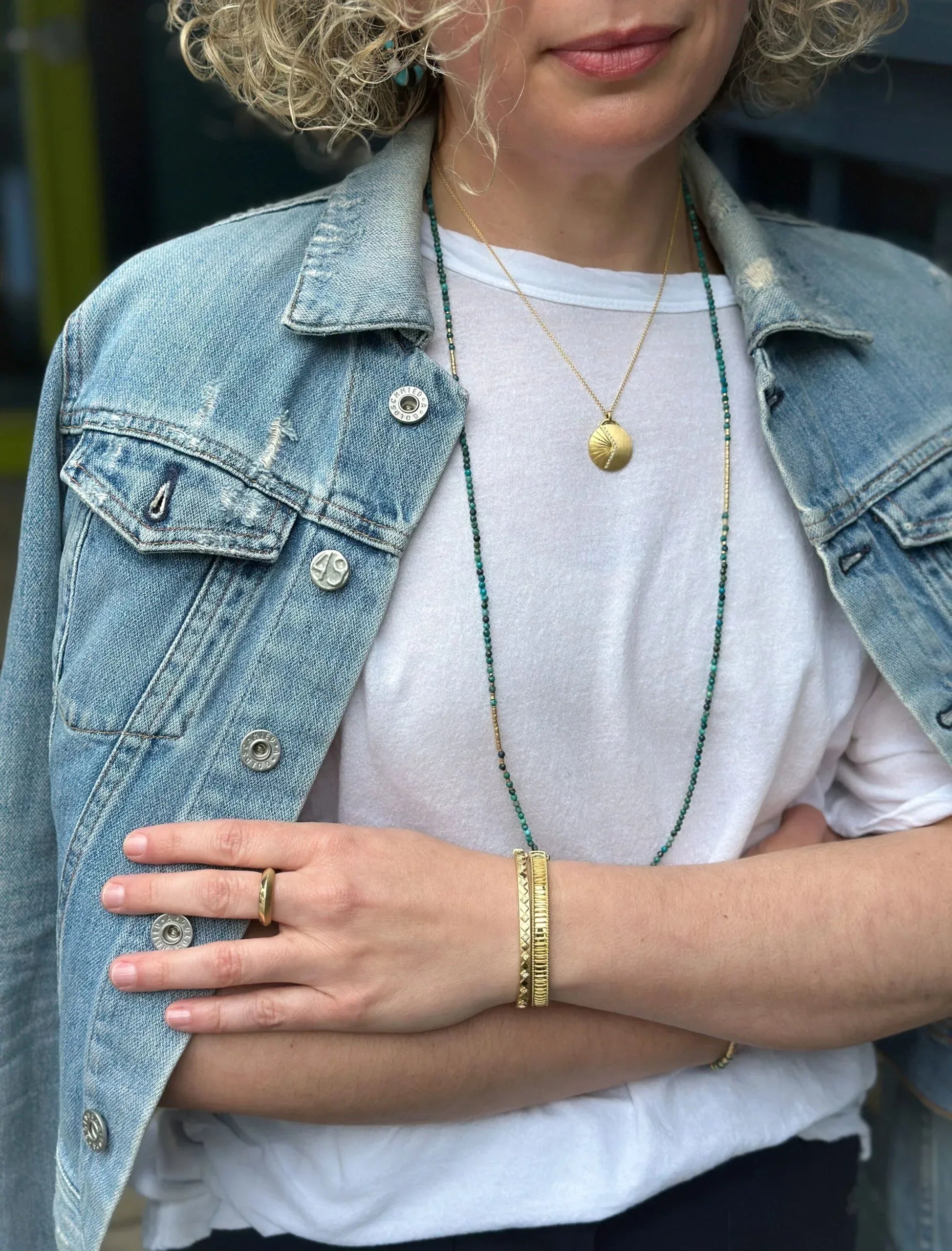 Yellow Gold and Diamond Carved Pendant