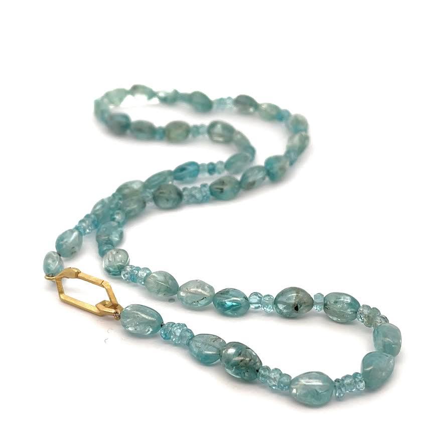 18 karat Yellow Gold and Zircon Gemstone Necklace