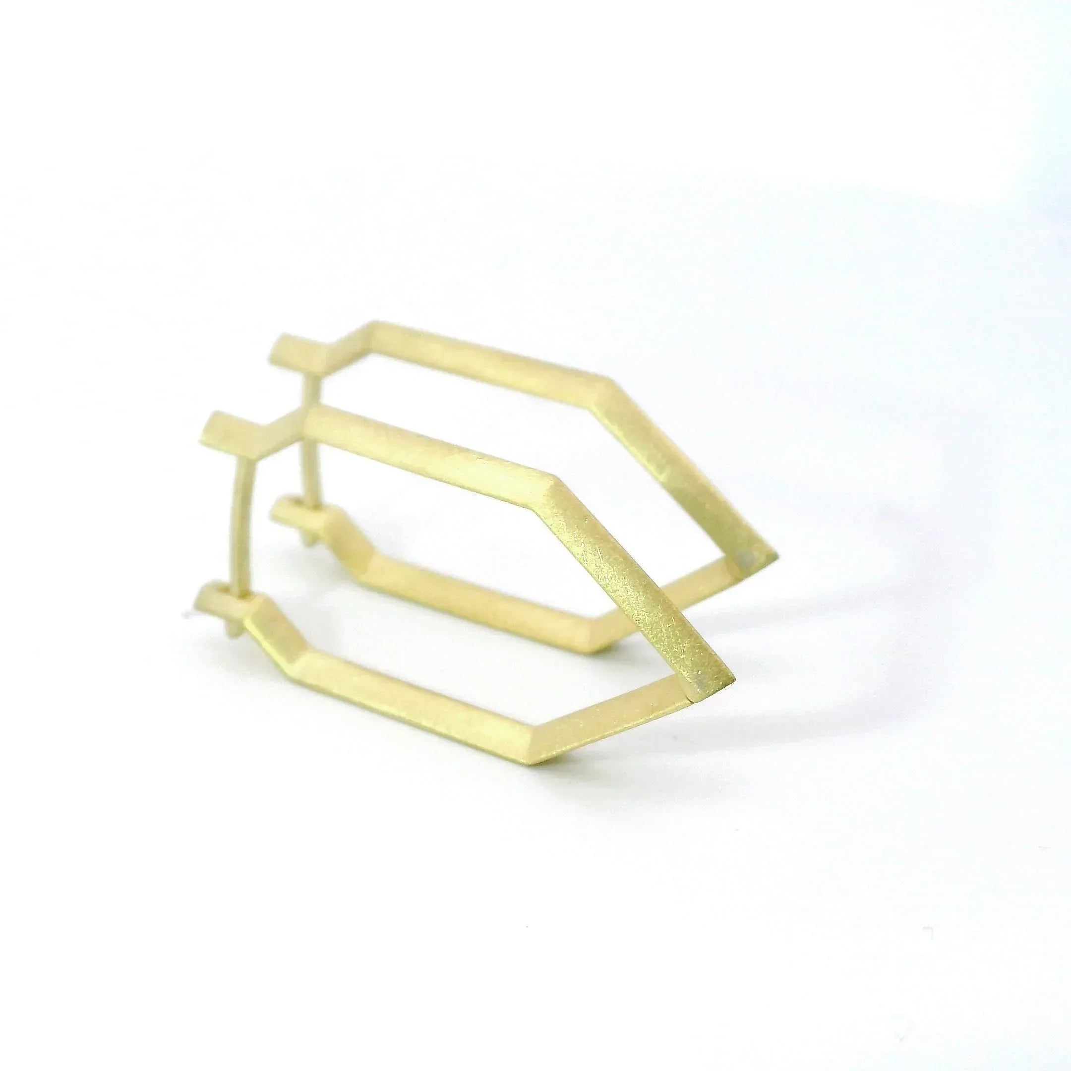 Gold Knife Edge 30mm Geometric Hoops