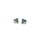 18 karat Yellow Gold and Sapphire Cluster Studs