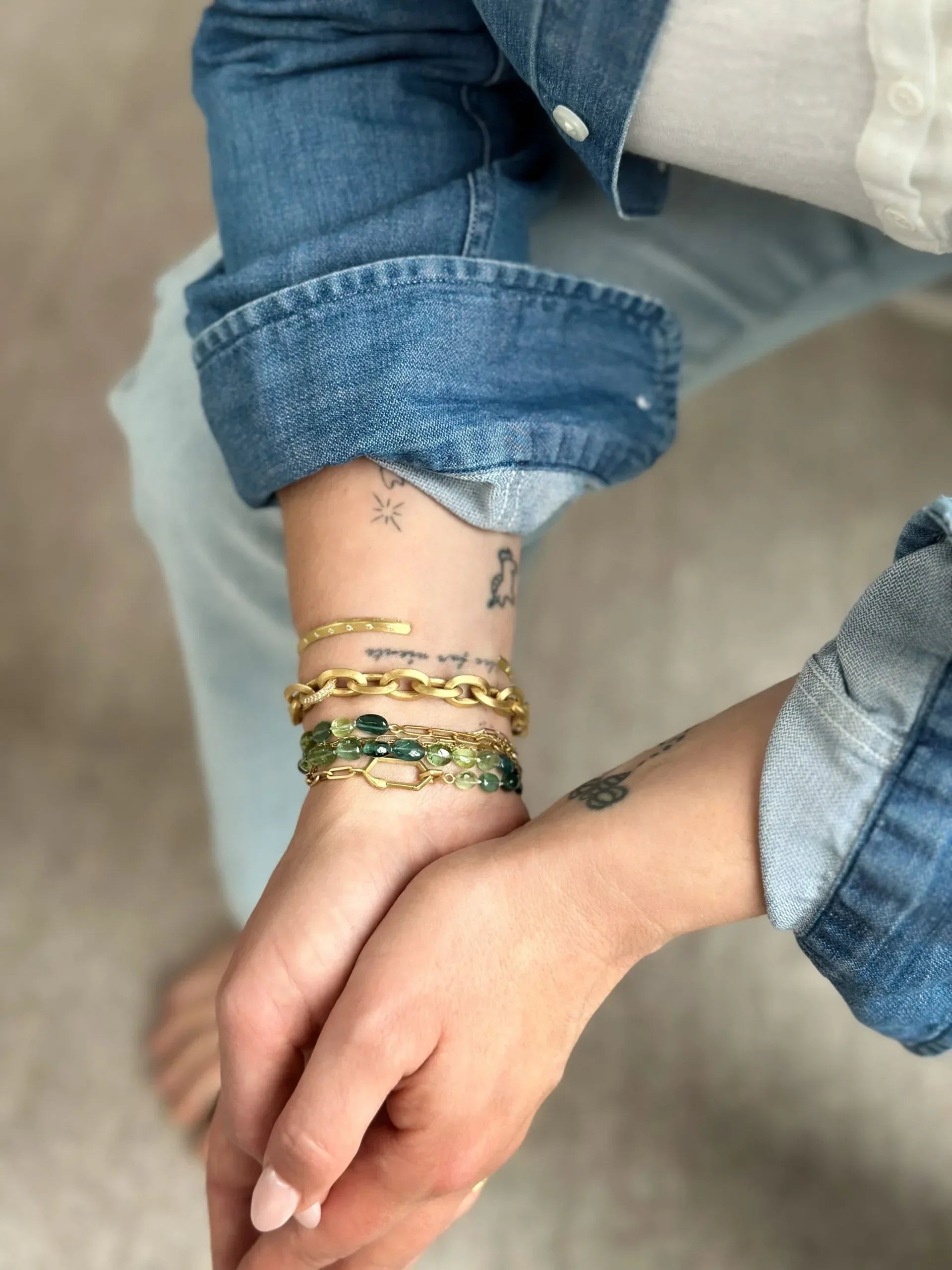 Yellow Gold and Diamond Oval Link Bracelet