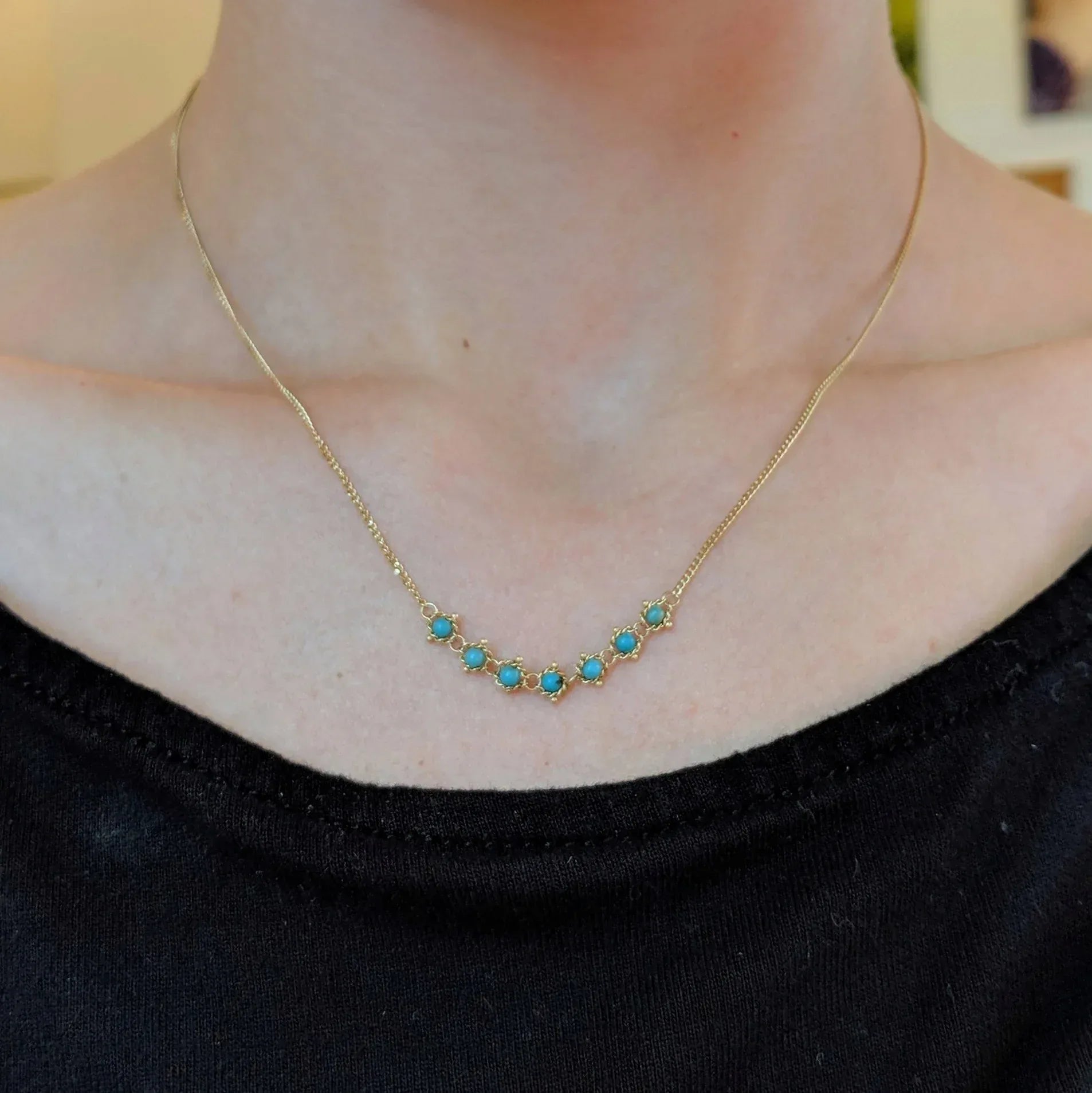 Turqoise Textile Necklace