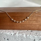Yellow Gold and Pearl Textile Necklace.