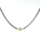 Oxidized Sterling Silvewr and Tanzanite Necklace