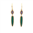 Tourmaline and Sapphire Drop Earrings