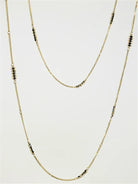 Yellow Gold and Black Diamond Textile Station Necklace