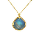 Yellow gold and moonstone pendant