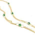 Yellow Gold and Emerald Station Necklace