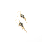 Yellow Gold and Black Diamond Textile Earring