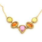 18 Karat Yellow Gold and Multi Color Sapphire Necklace