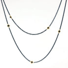 Yellow Gold and Black Diamond Textile Layering Necklace