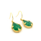18 Karat Yellow Gold Emerald Earrings