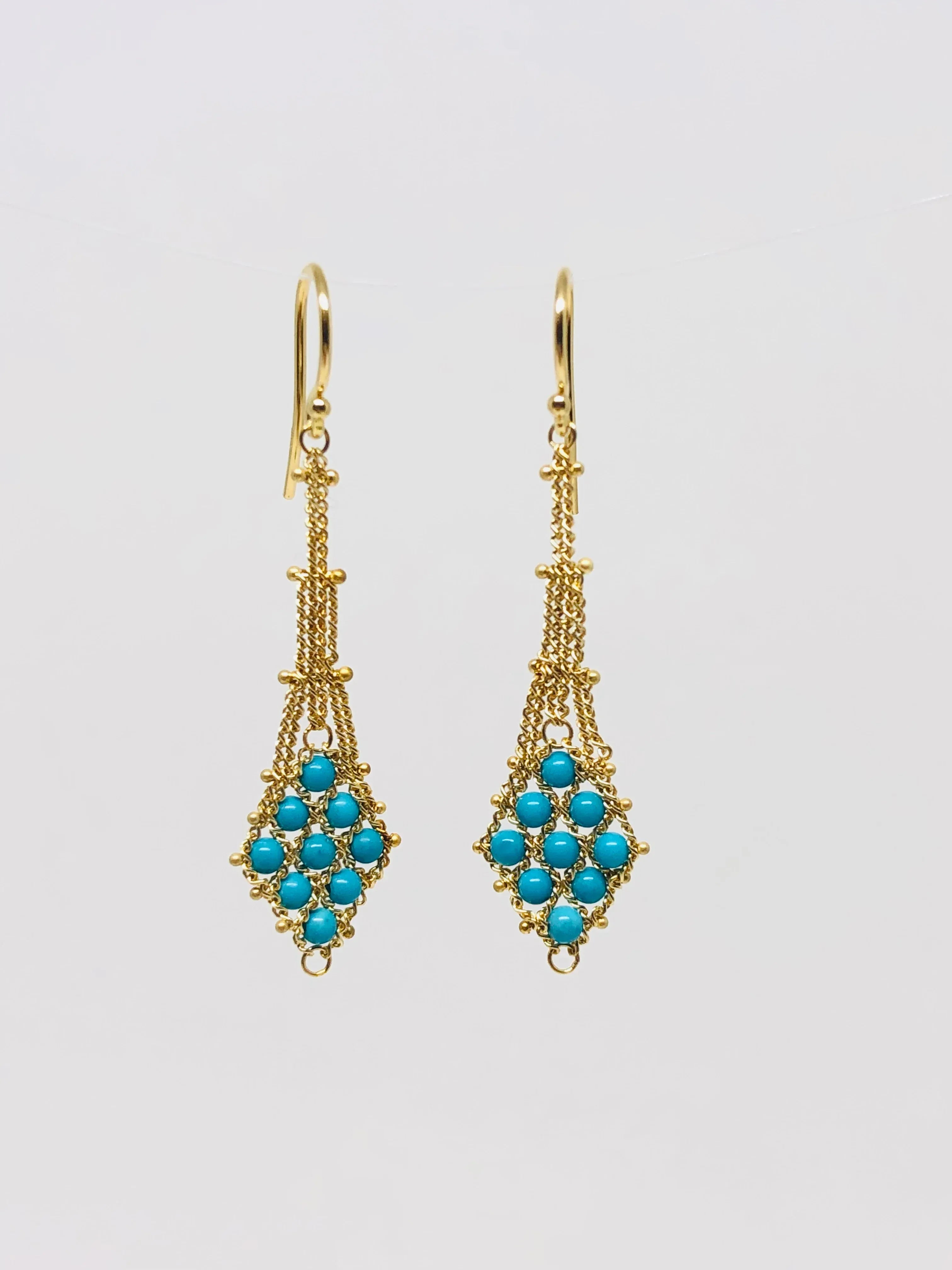 Turquoise Kite Shaped Drop Earrings