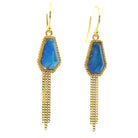 Yellow gold moonstone earrings