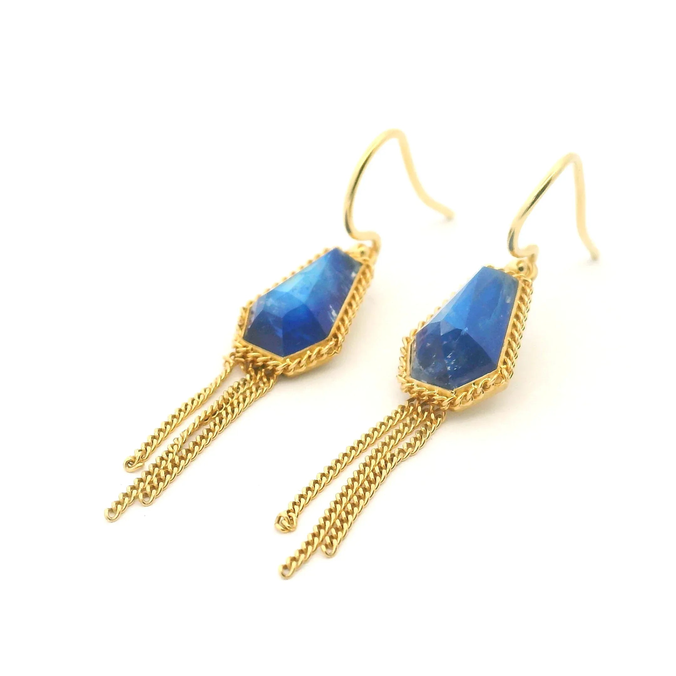 Yellow gold moonstone earrings
