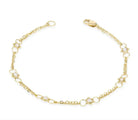Yellow Gold Pearl Station Bracelet