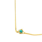 Yellow Gold Turquoise Textile Necklace