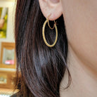 18k Stardust Hoop Earring