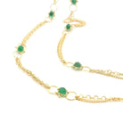Yellow Gold and Emerald Station Necklace