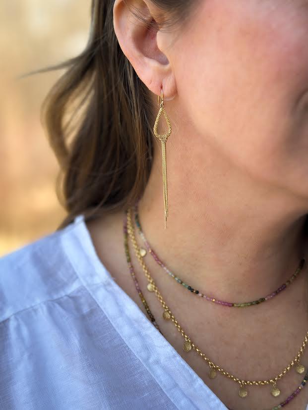 18k Knotted Pear Shape Earrings