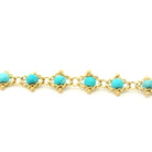 Yellow Gold Turquoise Textile Necklace