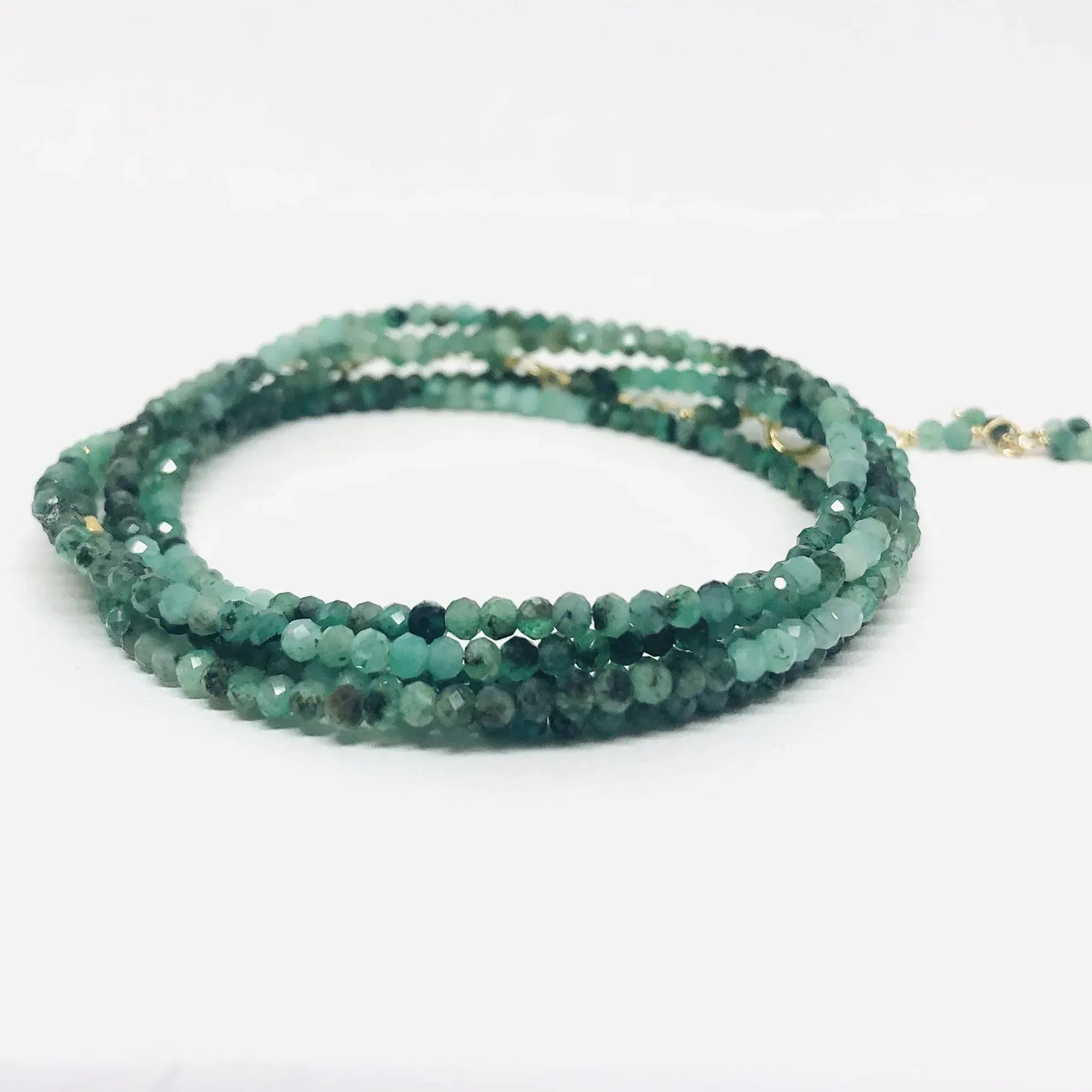 Yellow Gold Sakoda Emerald Wrap Bracelet