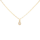 Yellow gold and White Topaz Pendant Necklace