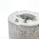 Emerald and Gold Trio Stud
