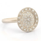 Pave Diamond Medallion Ring - 18K Yellow Gold