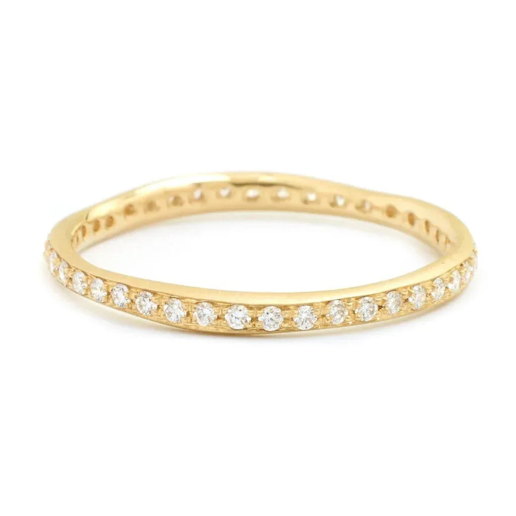 Single Row Diamond Wonky Band - 18K Yellow Gold – Von Bargen's Jewelry ...