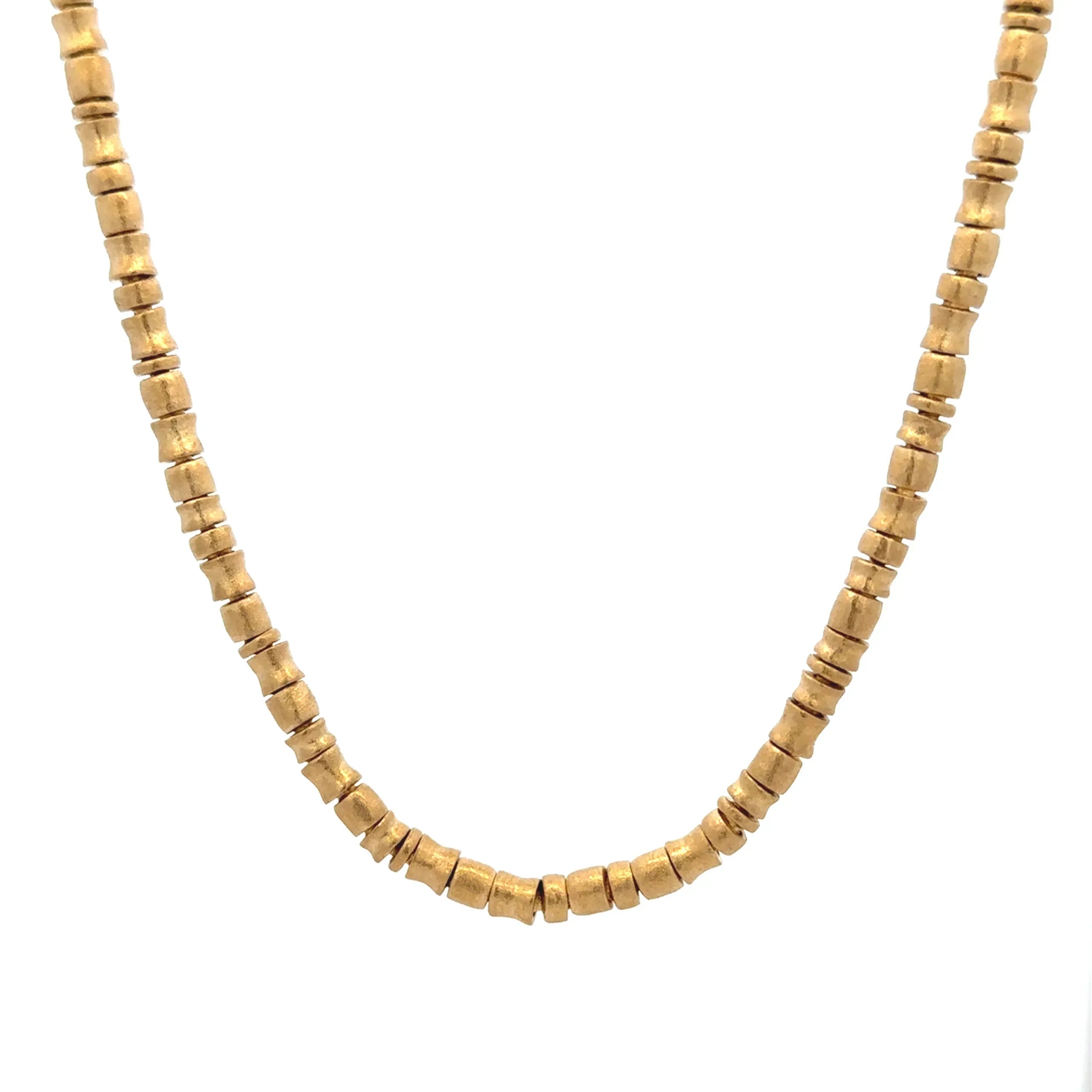 18 karat Yellow Gold Organic Large Beaded Necklace