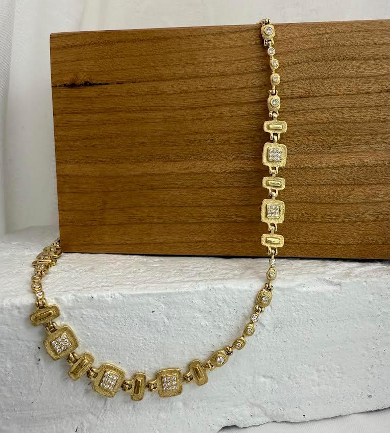 Venice Yellow Gold and Diamond Necklace
