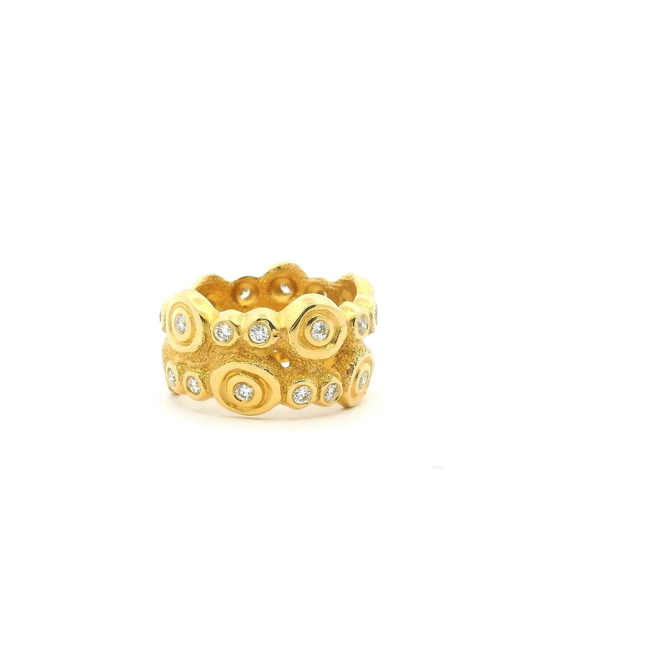 Yellow Gold and Diamond Happy Circles Band